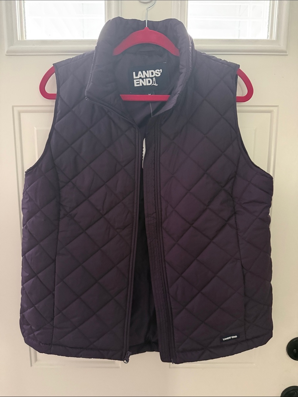 Lands' End No Feather Quilted Vest in Blackberry